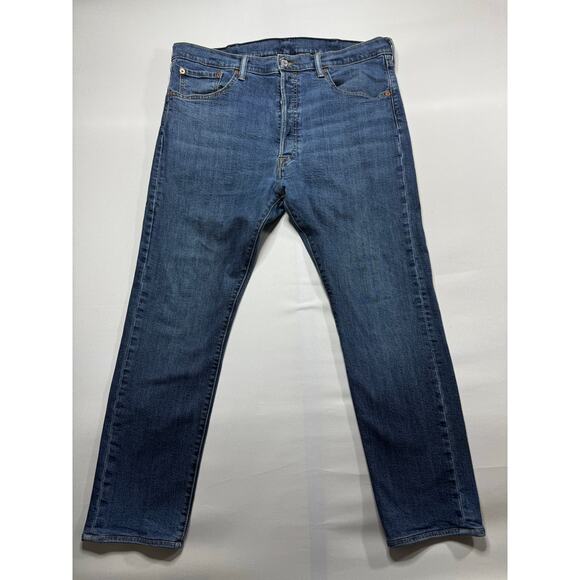Levi's 501 Men's Straight Leg Button Fly Blue Denim Jeans - Size 38x32 (38x27) - Picture 1 of 5